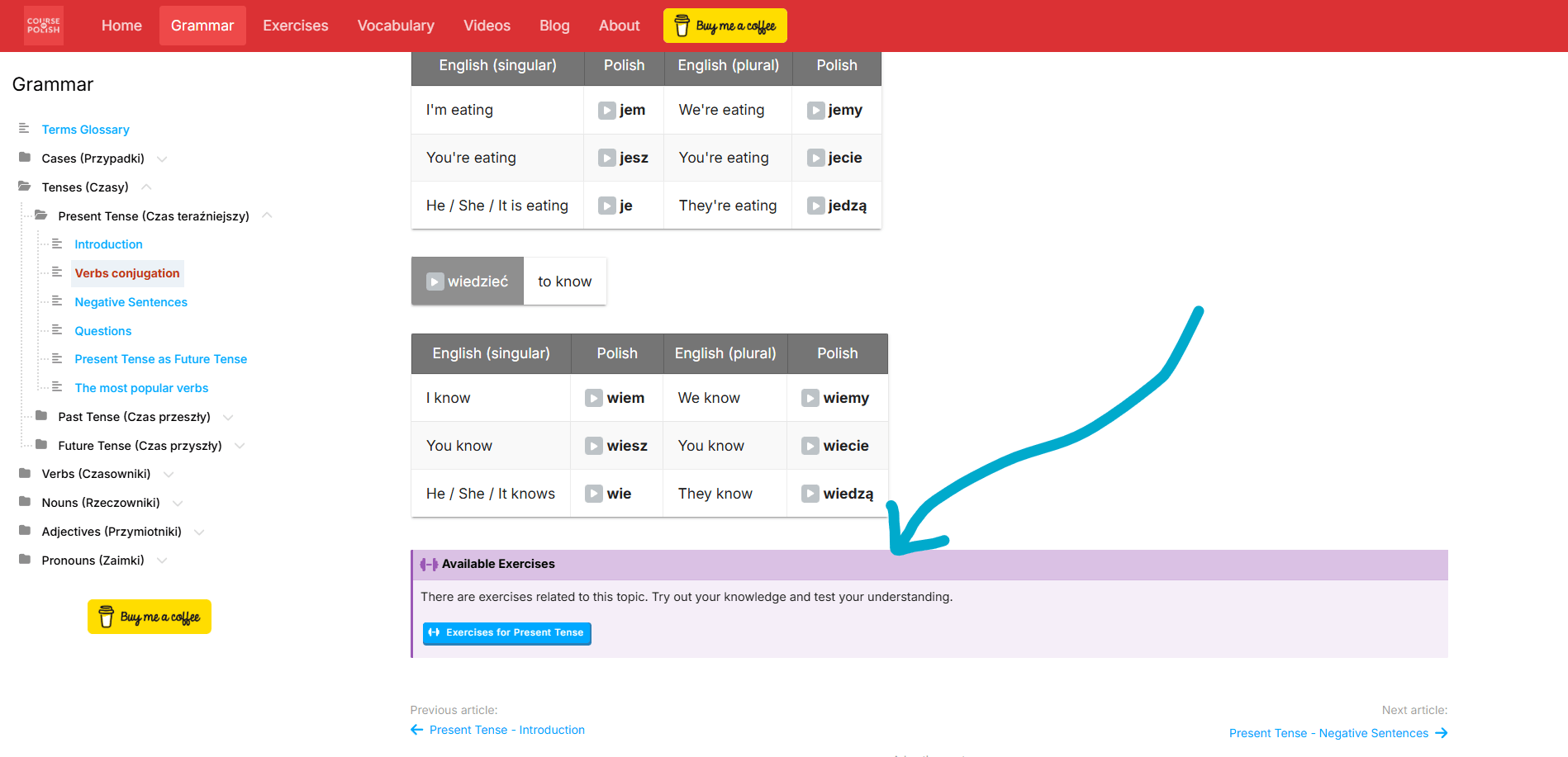 Related exercises section
